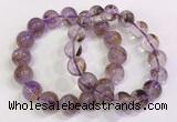 CGB4669 12mm - 13mm round purple phantom quartz beaded bracelets