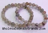 CGB4672 7mm - 8mm round green phantom quartz beaded bracelets