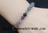 CGB5004 6mm, 8mm round fluorite beads stretchy bracelets