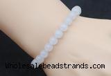 CGB5007 6mm, 8mm round white jade beads stretchy bracelets