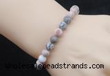 CGB5036 6mm, 8mm round pink zebra jasper beads stretchy bracelets