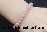 CGB5054 6mm, 8mm round Chinese pink opal beads stretchy bracelets