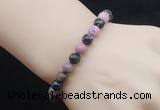 CGB5061 6mm, 8mm round rhodonite beads stretchy bracelets