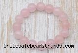 CGB5301 10mm, 12mm round rose quartz beads stretchy bracelets