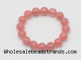 CGB5302 10mm, 12mm round cherry quartz beads stretchy bracelets