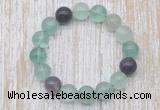 CGB5306 10mm, 12mm round fluorite beads stretchy bracelets