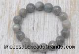 CGB5317 10mm, 12mm faceted round labradorite beads stretchy bracelets