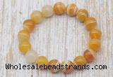 CGB5334 10mm, 12mm round yellow banded agate beads stretchy bracelets