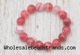 CGB5335 10mm, 12mm round red banded agate beads stretchy bracelets