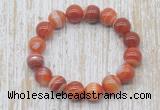 CGB5336 10mm, 12mm round red banded agate beads stretchy bracelets