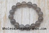 CGB5342 10mm, 12mm round grey agate beads stretchy bracelets