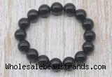 CGB5346 10mm, 12mm round black agate beads stretchy bracelets