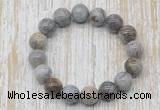 CGB5349 10mm, 12mm round silver needle agate beads stretchy bracelets