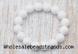 CGB5358 10mm, 12mm round white candy jade beads stretchy bracelets