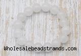 CGB5359 10mm, 12mm round white candy jade beads stretchy bracelets