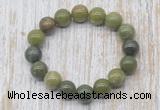 CGB5362 10mm, 12mm round Canadian jade beads stretchy bracelets