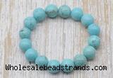 CGB5366 10mm, 12mm round blue howlite turquoise beads stretchy bracelets