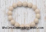 CGB5370 10mm, 12mm round white fossil jasper beads stretchy bracelets