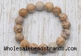 CGB5373 10mm, 12mm round picture jasper beads stretchy bracelets