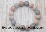 CGB5377 10mm, 12mm round pink zebra jasper beads stretchy bracelets