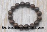 CGB5389 10mm, 12mm round bronzite beads stretchy bracelets