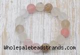 CGB5501 10mm, 12mm round matte volcano cherry quartz beads stretchy bracelets