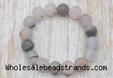 CGB5502 10mm, 12mm round matte montana agate beads stretchy bracelets