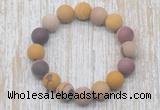 CGB5507 10mm, 12mm round matte mookaite beads stretchy bracelets