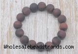 CGB5509 10mm, 12mm round matte red tiger eye beads stretchy bracelets