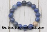 CGB5669 10mm, 12mm lapis lazuli beads with zircon ball charm bracelets