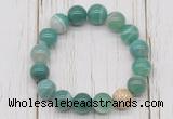 CGB5708 10mm, 12mm green banded agate beads with zircon ball charm bracelets