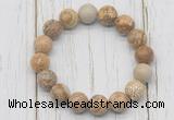 CGB5733 10mm, 12mm picture jasper beads with zircon ball charm bracelets