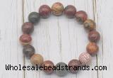 CGB5740 10mm, 12mm picasso jasper beads with zircon ball charm bracelets