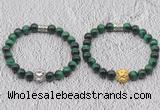 CGB6037 8mm round green tiger eye bracelet with lion head for men