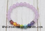 CGB6253 8mm candy jade 7 chakra beaded mala stretchy bracelets