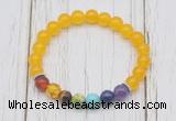 CGB6254 8mm candy jade 7 chakra beaded mala stretchy bracelets