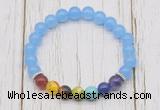 CGB6258 8mm candy jade 7 chakra beaded mala stretchy bracelets