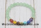 CGB6261 8mm candy jade 7 chakra beaded mala stretchy bracelets