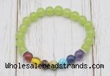 CGB6262 8mm candy jade 7 chakra beaded mala stretchy bracelets