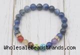 CGB6278 8mm sodalite 7 chakra beaded mala stretchy bracelets