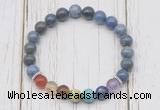 CGB6279 8mm dumortierite 7 chakra beaded mala stretchy bracelets