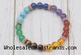 CGB6344 8mm 7 chakra gemstone beaded mala stretchy bracelets