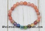 CGB6353 8mm fire agate 7 chakra beaded mala stretchy bracelets