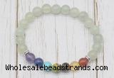 CGB6369 8mm New jade 7 chakra beaded mala stretchy bracelets