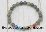 CGB6371 8mm Canadian jade 7 chakra beaded mala stretchy bracelets