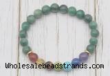 CGB6372 8mm African jade 7 chakra beaded mala stretchy bracelets