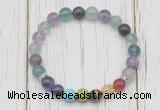 CGB6374 8mm fluorite 7 chakra beaded mala stretchy bracelets