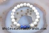 CGB6417 8mm round matte white howlite & lapis lazuli  beaded bracelets