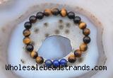 CGB6418 8mm round yellow tiger eye & lapis lazuli  beaded bracelets