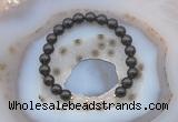 CGB6420 8mm round smoky quartz & rose quartz beaded bracelets